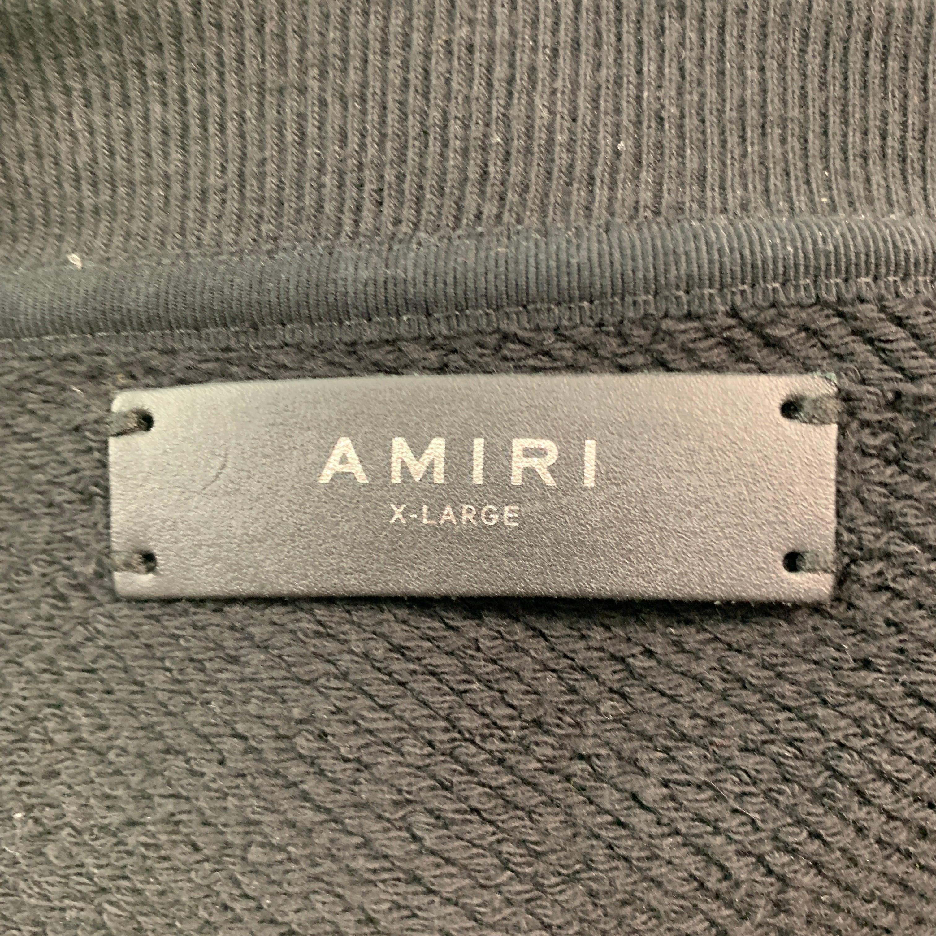 Amiri Size XL Black Graphic Cotton Crew-Neck Sweatshirt en vente 1