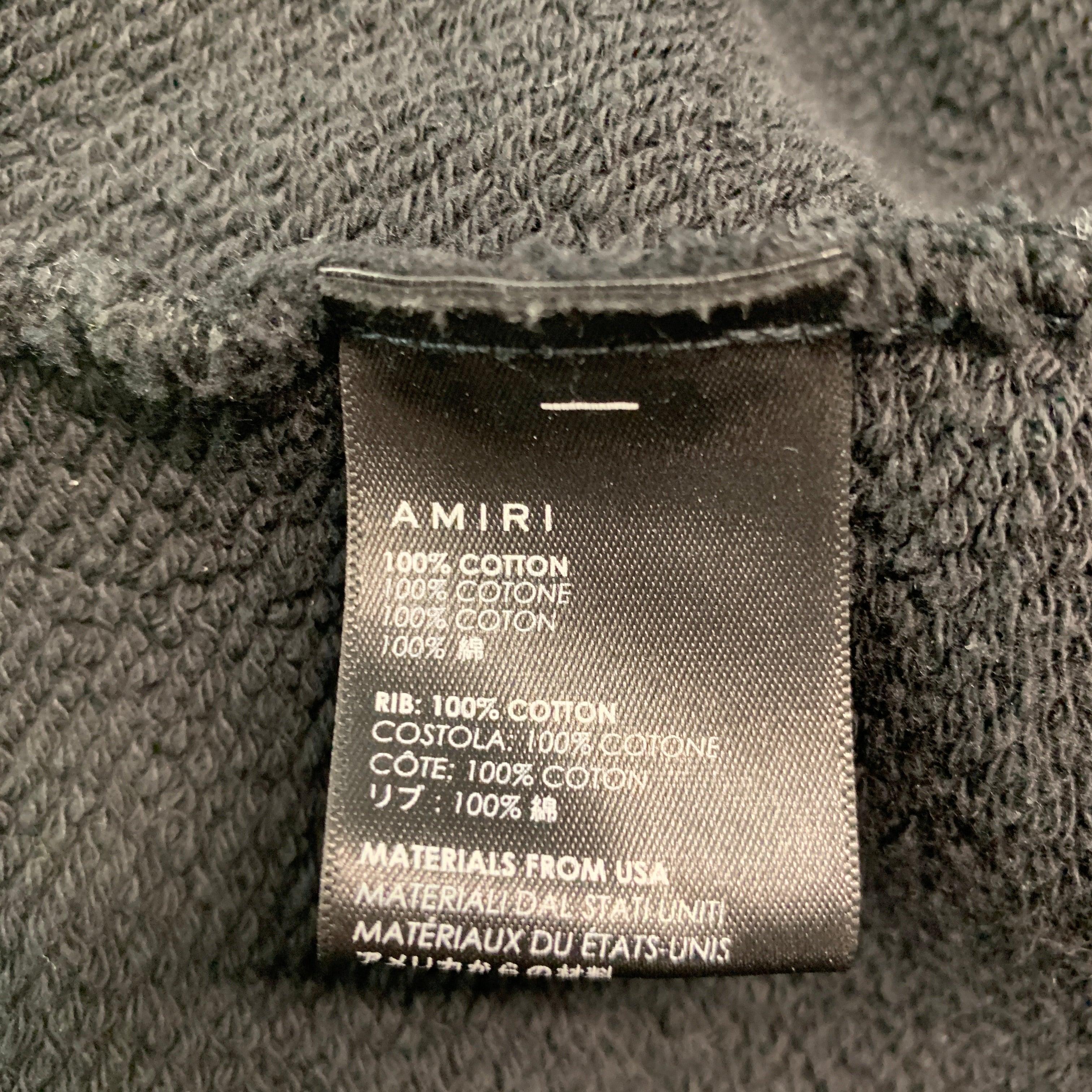 Amiri Size XL Black Graphic Cotton Crew-Neck Sweatshirt en vente 2