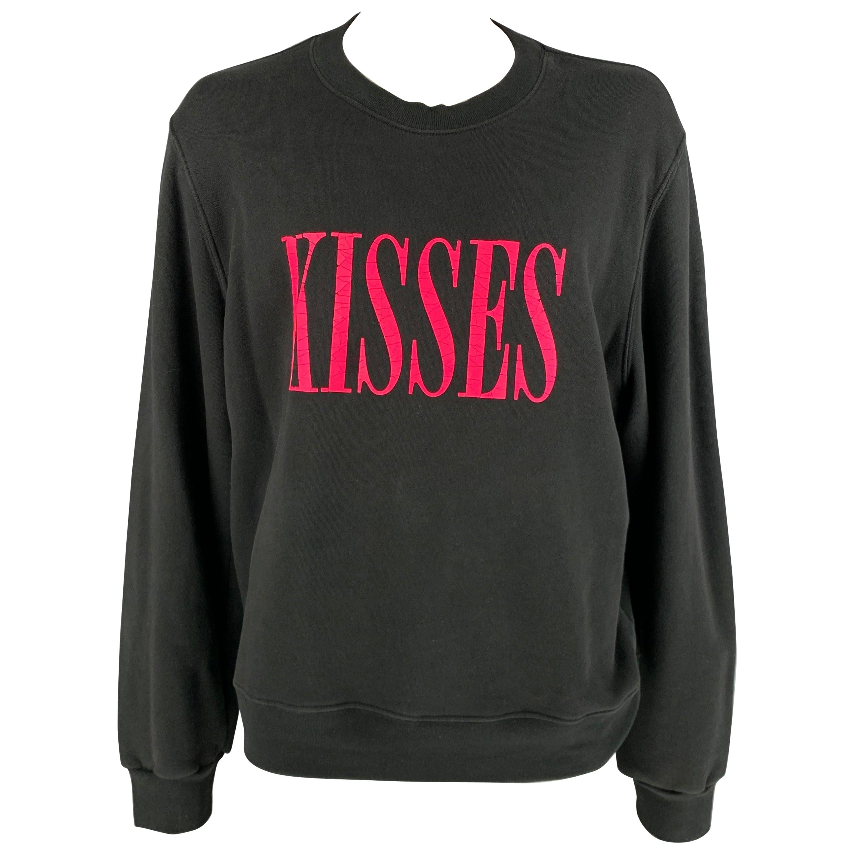 AMIRI Größe XL Schwarzes Sweatshirt mit Crew-Neck aus grafischer Baumwolle im Angebot