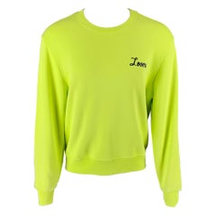 AMIRI Size XS Neon Black Embroidery Cotton Crew-Neck Lovers Sweatshirt