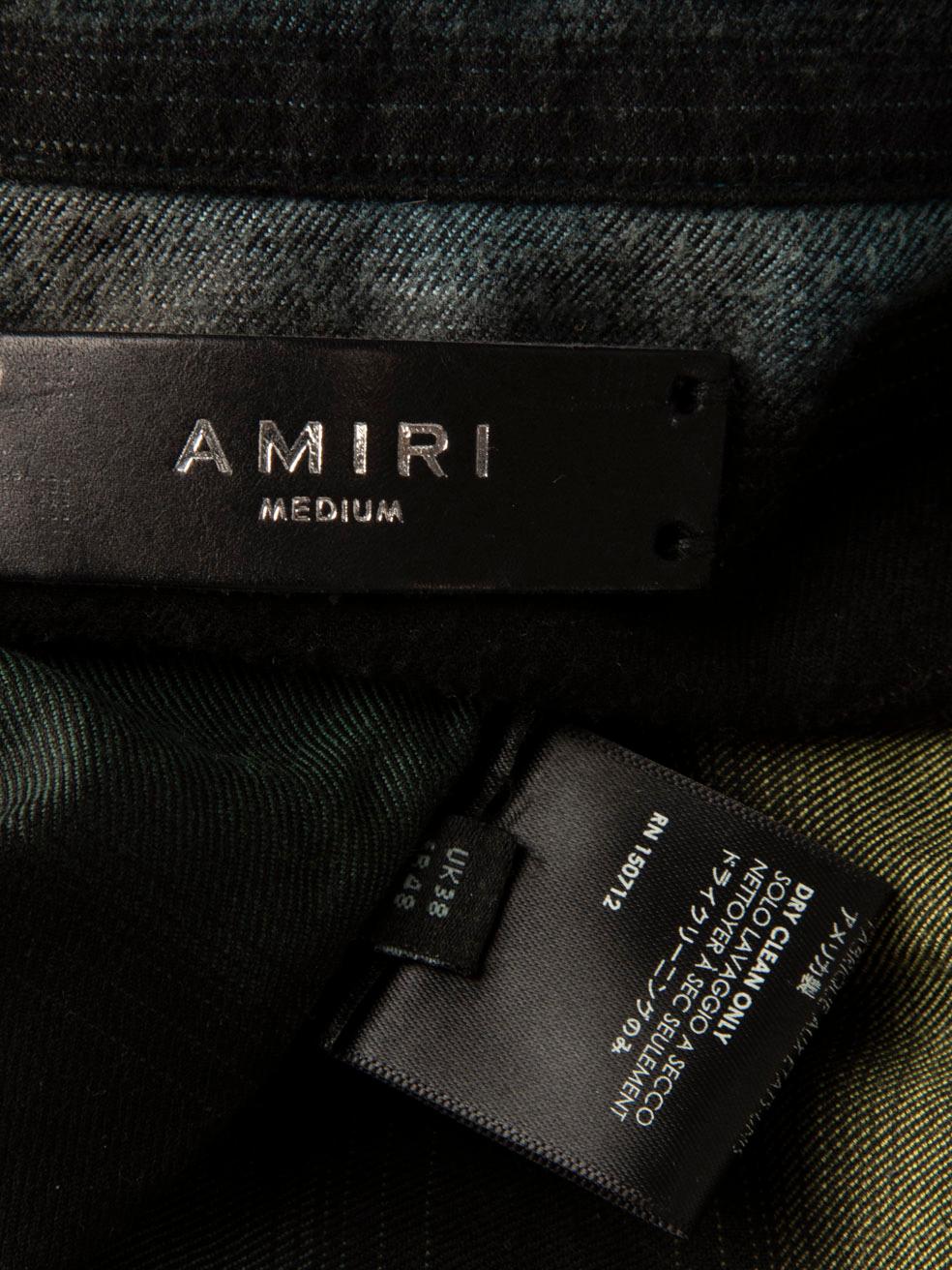 Donna Amiri, camicia ricamata e stampata a righe, taglia M. in vendita