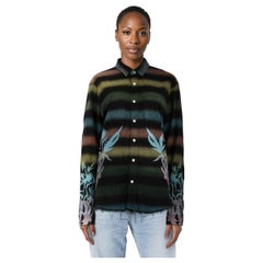 Amiri Striped Embroidered & Printed Shirt Size M