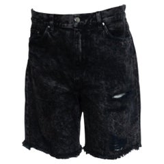 Amiri, Trasher denim shorts in black