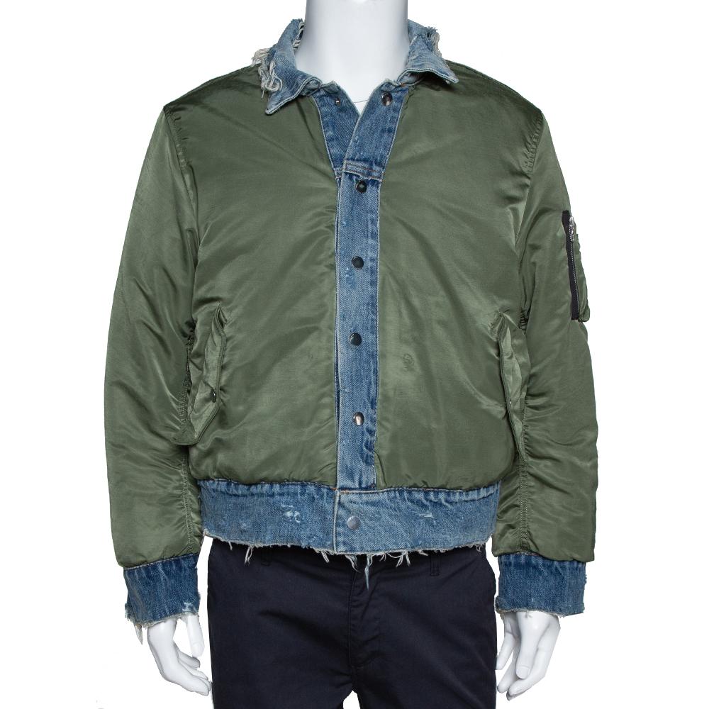 Amiri Two Tone Reversible Trucker Bomber Jacket L at 1stDibs