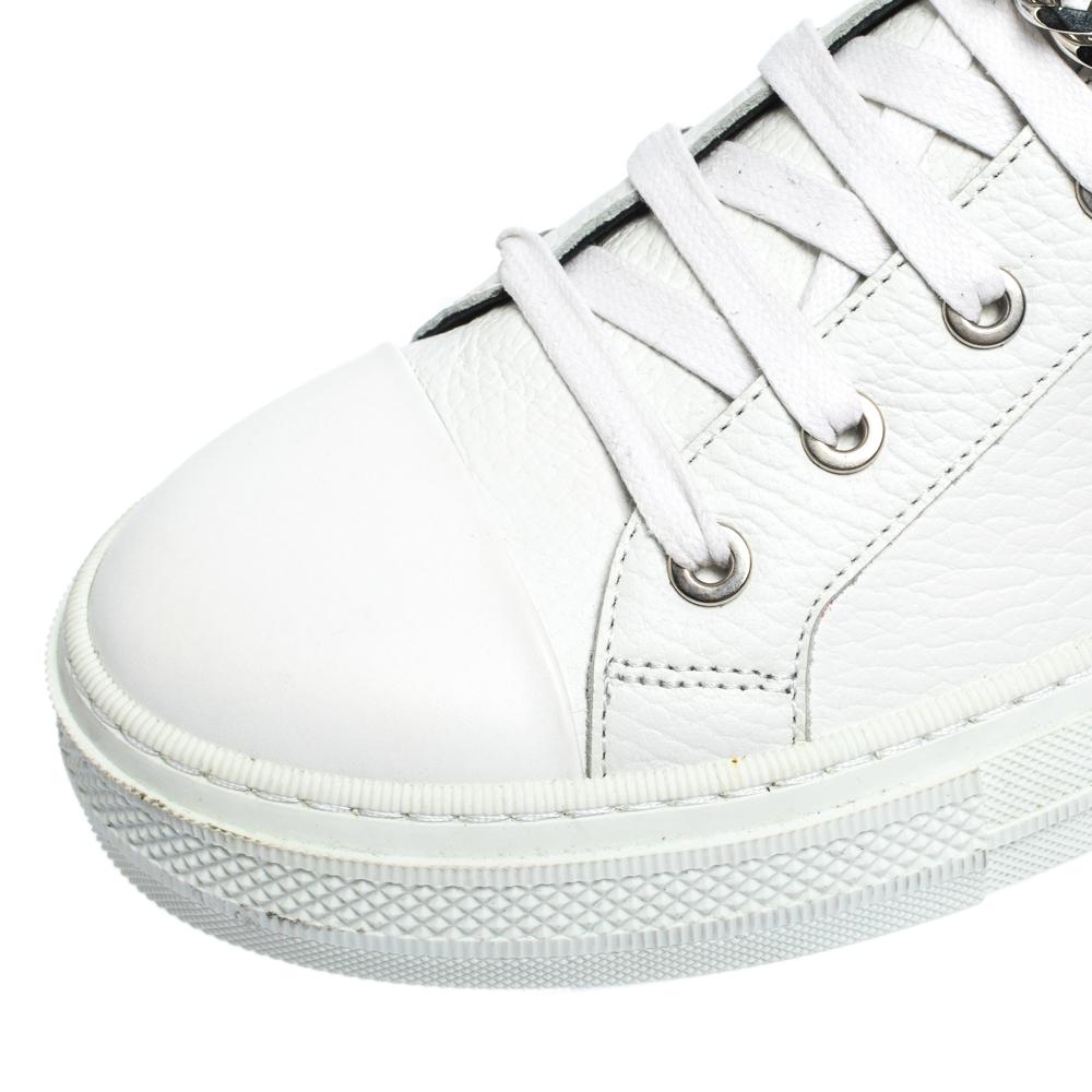 Gray Amiri White/Black Leather Bandana Sunset Lace High Top Sneakers Size 42