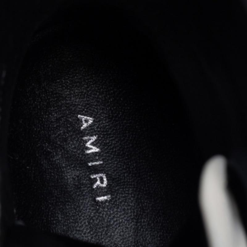 Amiri Weiß/Schwarze Sonnenuntergang High Top Turnschuhe aus Leder Größe 40 Herren im Angebot