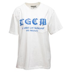 Amiri White & Blue Text Print T-Shirt