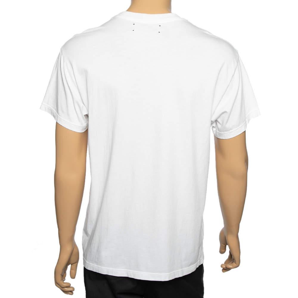 Gray Amiri White Printed Cotton Short Sleeve T-Shirt XS
