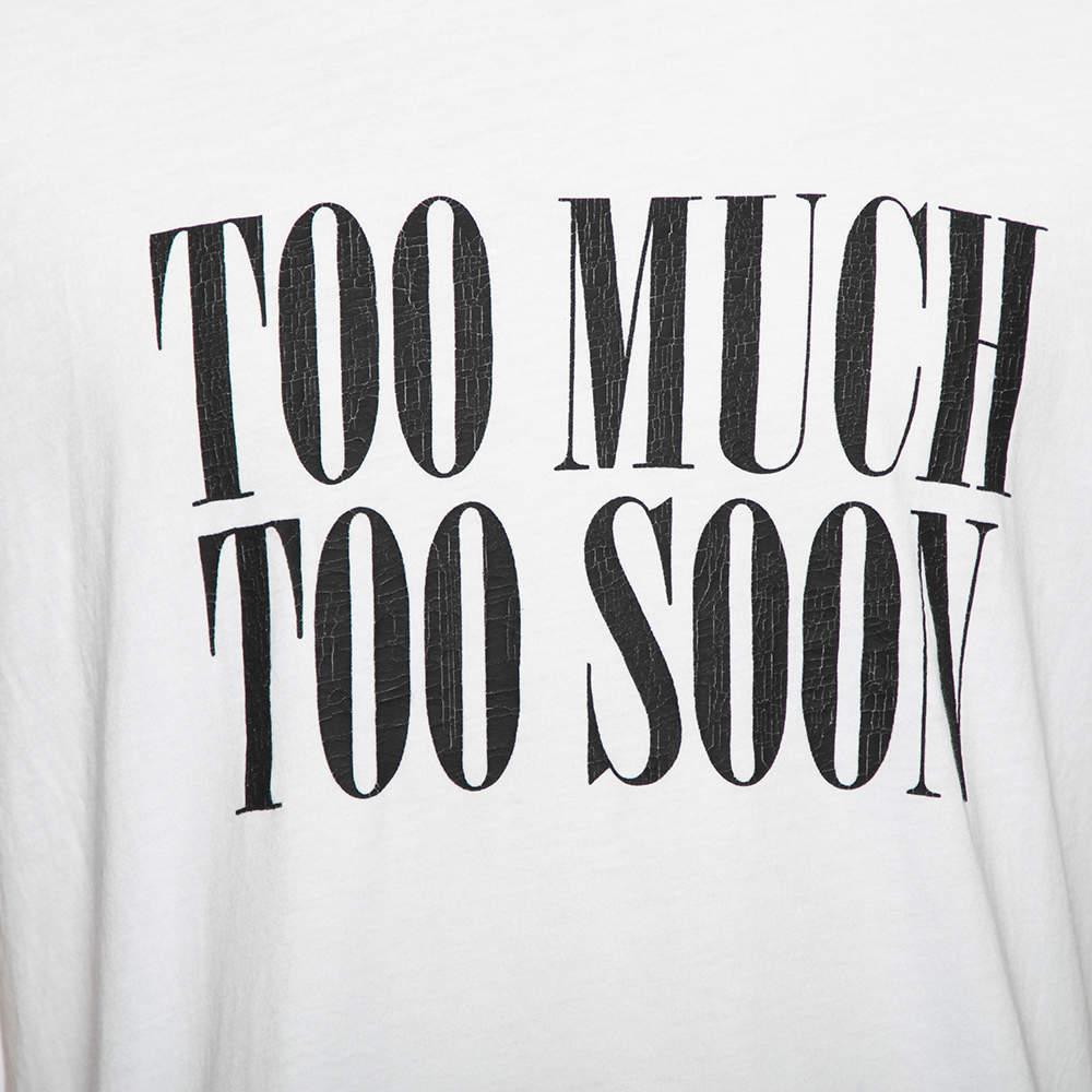 Amiri White Printed Cotton Short Sleeve T-Shirt XS In Good Condition In Dubai, Al Qouz 2