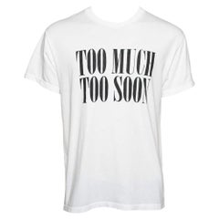 Amiri Camiseta blanca de algodón estampada de manga corta XS