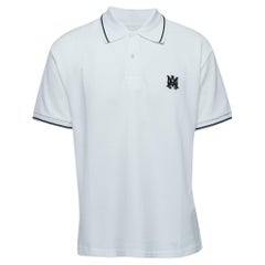 Amiri Weißes Baumwoll-Polo-T-Shirt mit Pique-Logo XL