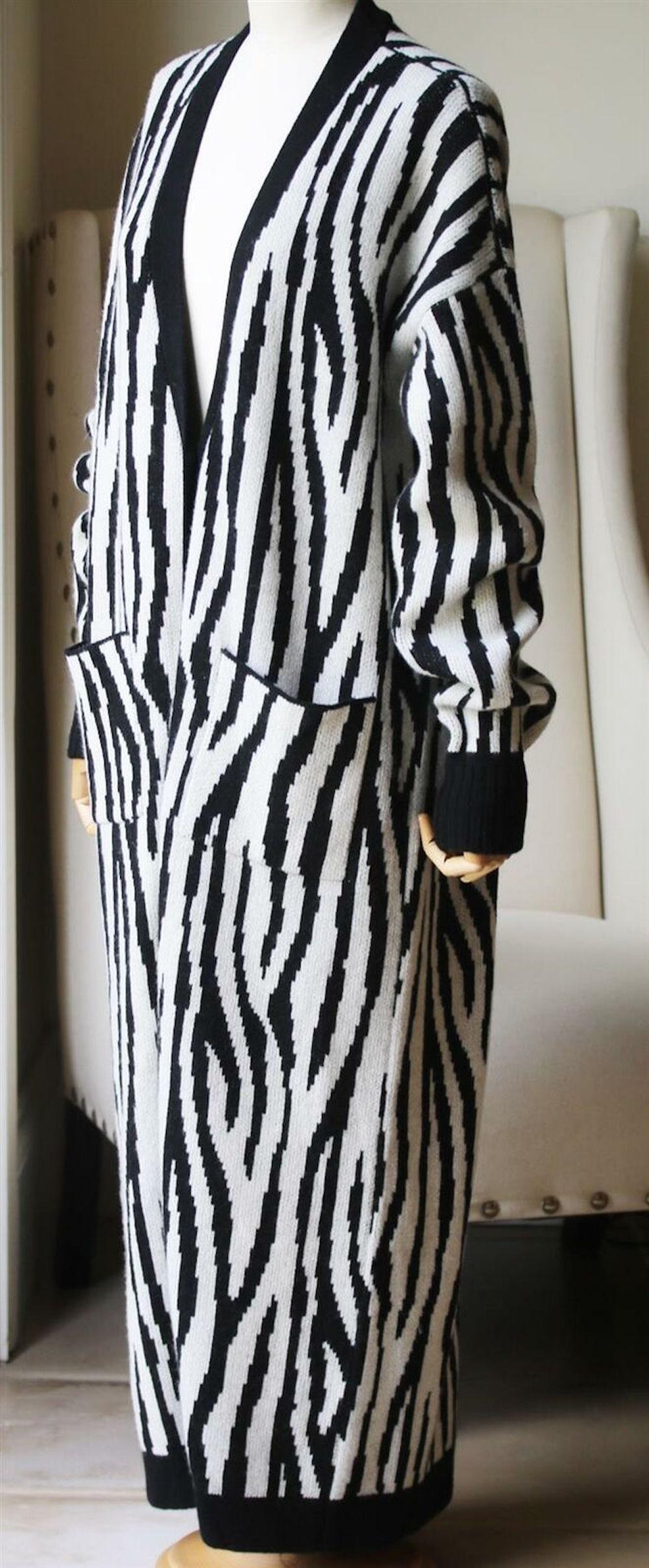 zebra maxi cardigan