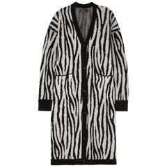 Amiri Zebra Print Cashmere & Wool Blend Cardigan