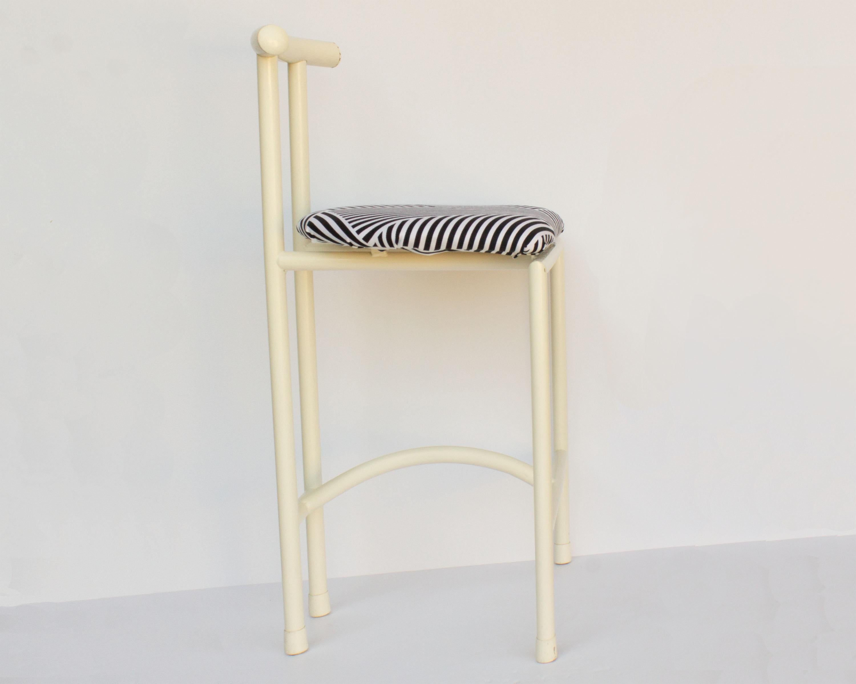 Canadian Amisco 1989 “Tokyo” Postmodern White Tubular Stools