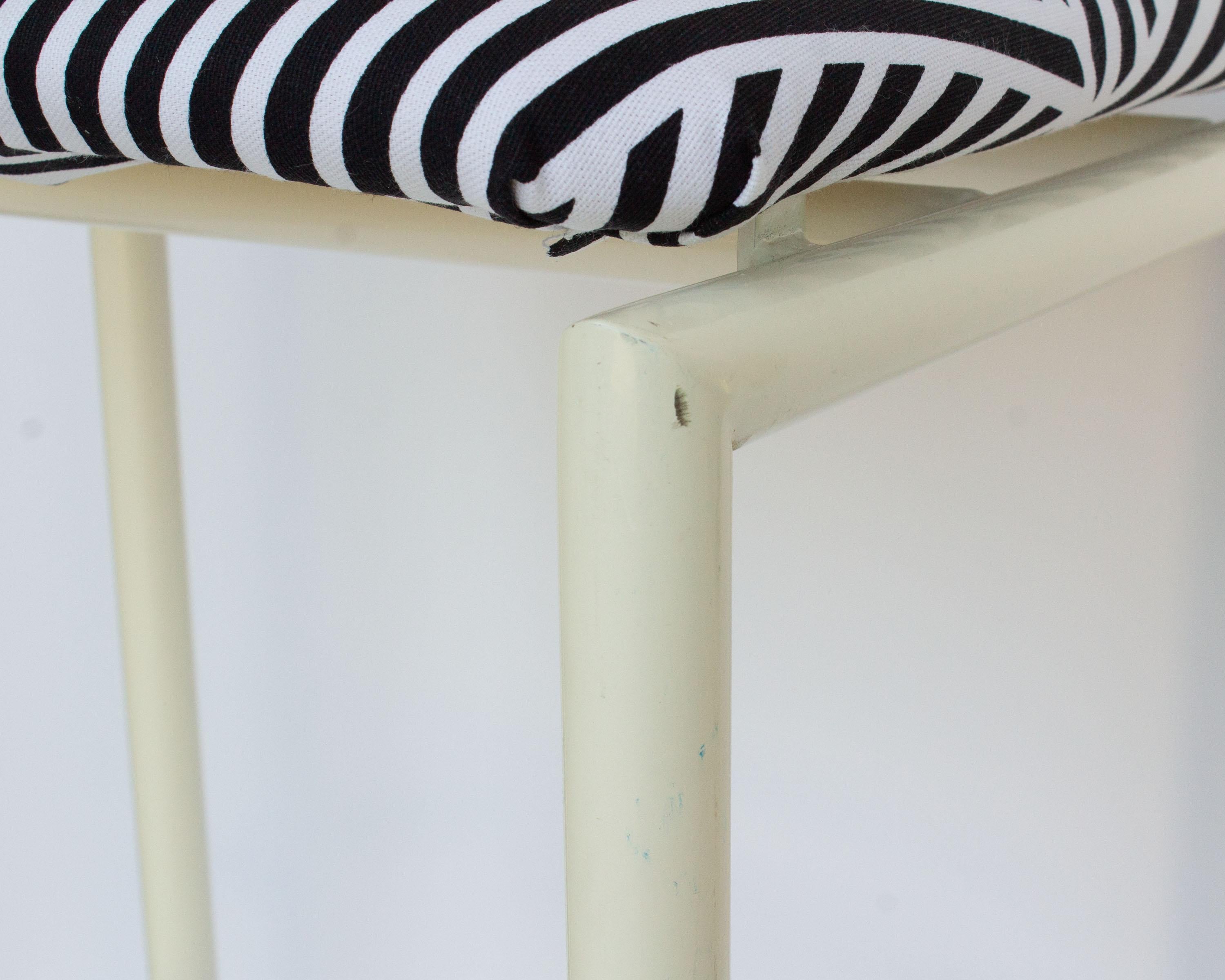 Amisco 1989 “Tokyo” Postmodern White Tubular Stools In Good Condition In Indianapolis, IN