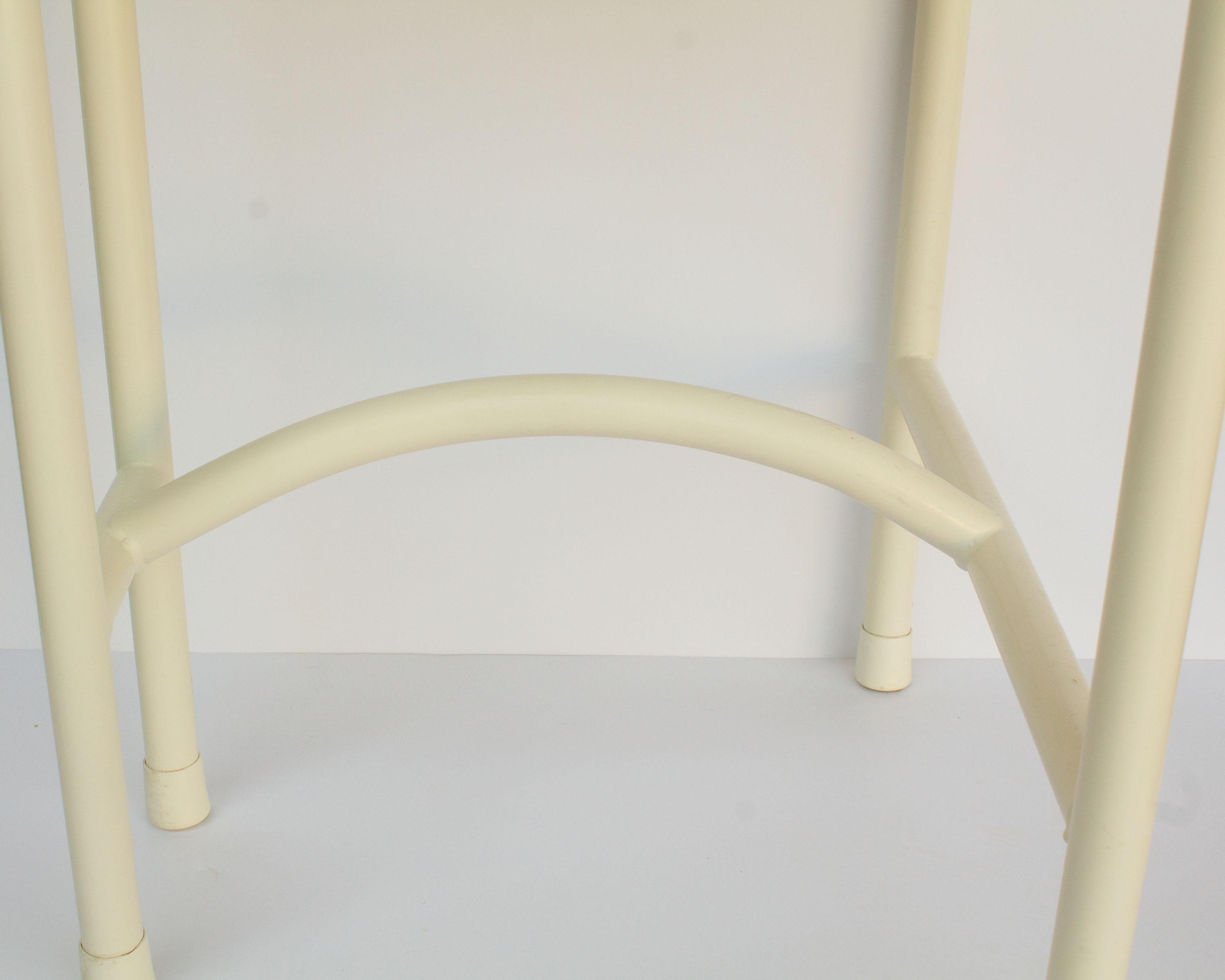 Metal Amisco 1989 “Tokyo” Postmodern White Tubular Stools