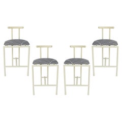 Amisco 1989 “Tokyo” Postmodern White Tubular Stools