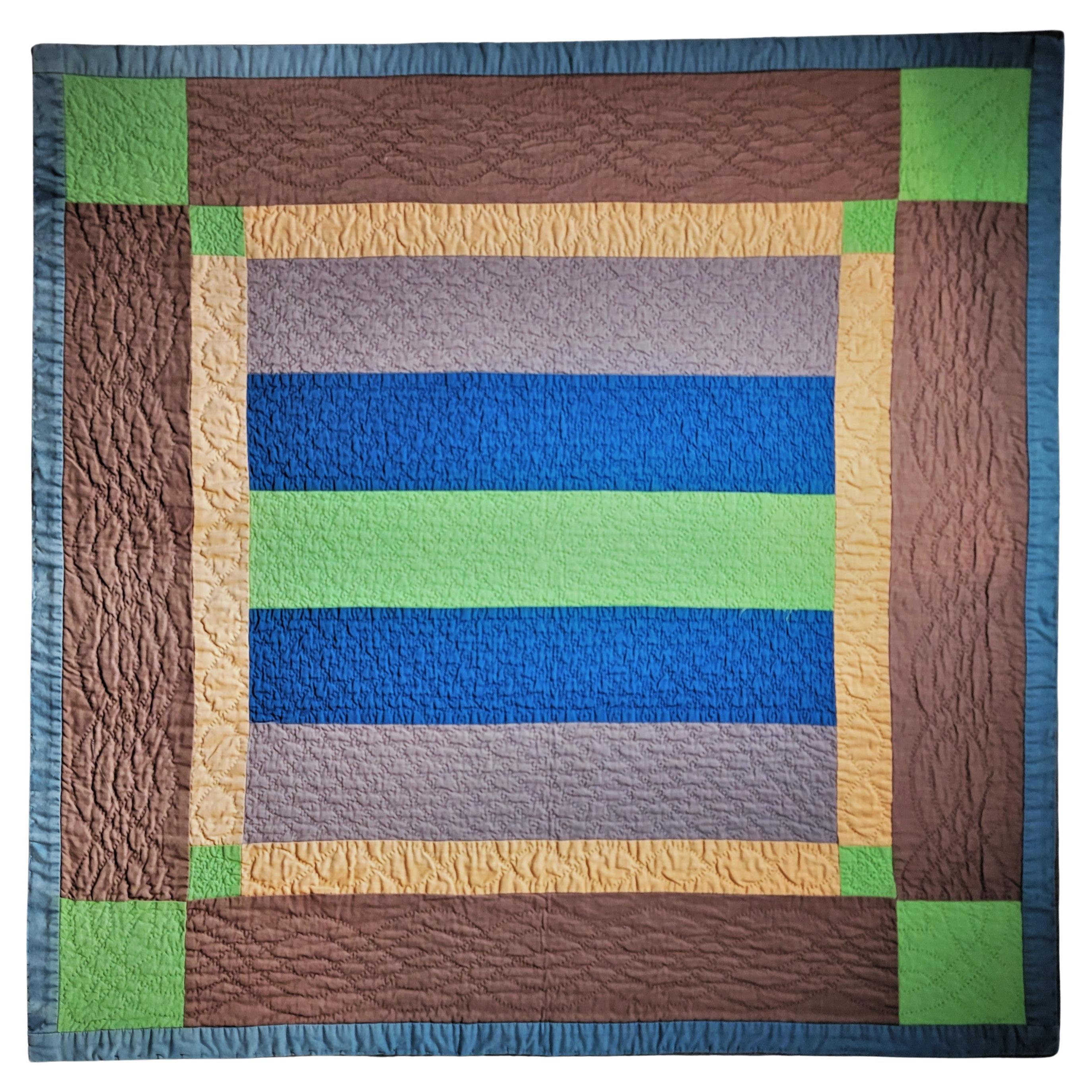 Amish Bars Crib Quilt from Pennsylvania For Sale