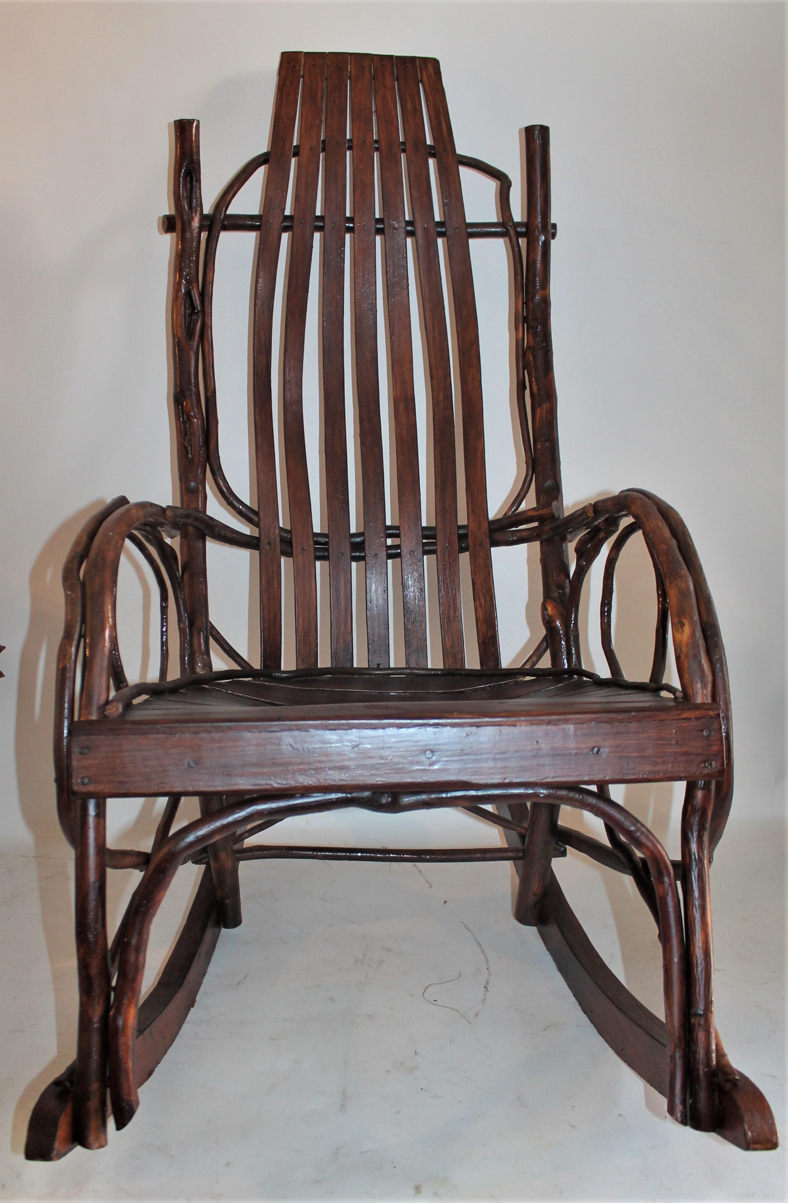 Country Amish Bent Wood Rocking Chairs, Adults and Child's, 2