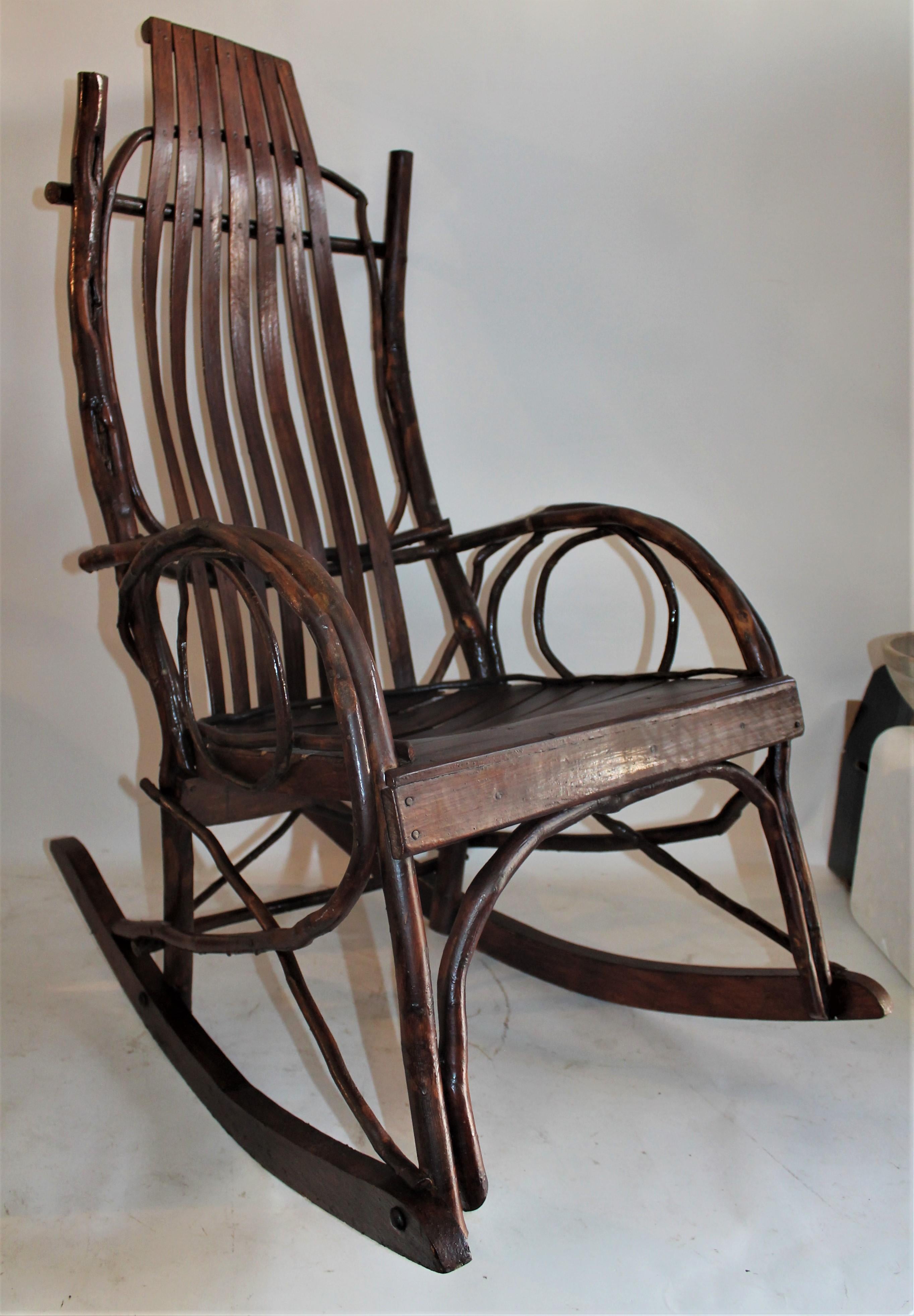 American Amish Bent Wood Rocking Chairs, Adults and Child's, 2