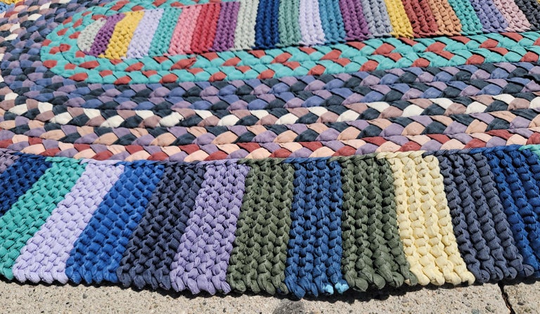 Amish Braided And Crochet Rug From