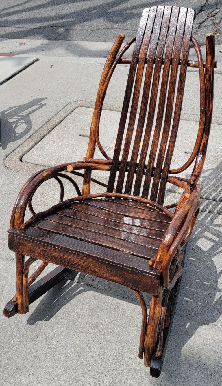 Fauteuil à Bascule Enfant Biche 64cm Marron