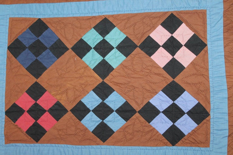 Amish Crib Quilt Mounted on Frame For Sale at 1stDibs