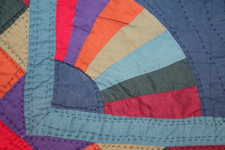 Amish Fan Quilt from Ohio, 1950s For Sale at 1stDibs