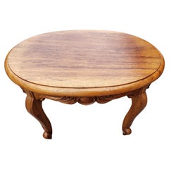 Amish Hand Crafted Solid Oval Red Oak Wood Desert Table Side Table, Circa 1970s