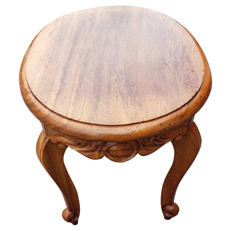 Amish Hand Crafted Solid Oval Red Oak Wood Desert Table Side Table