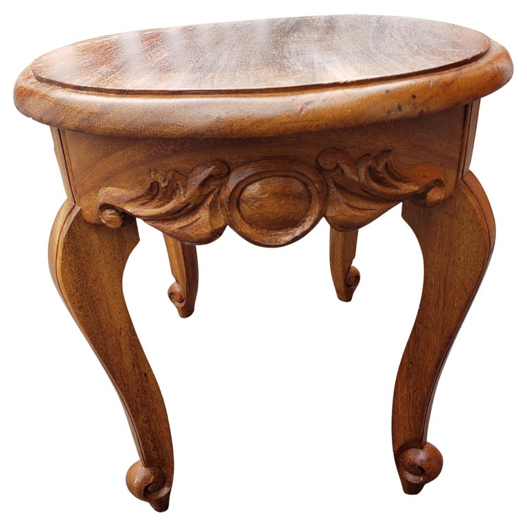 Amish Hand Crafted Solid Oval Red Oak Wood Desert Table Side Table