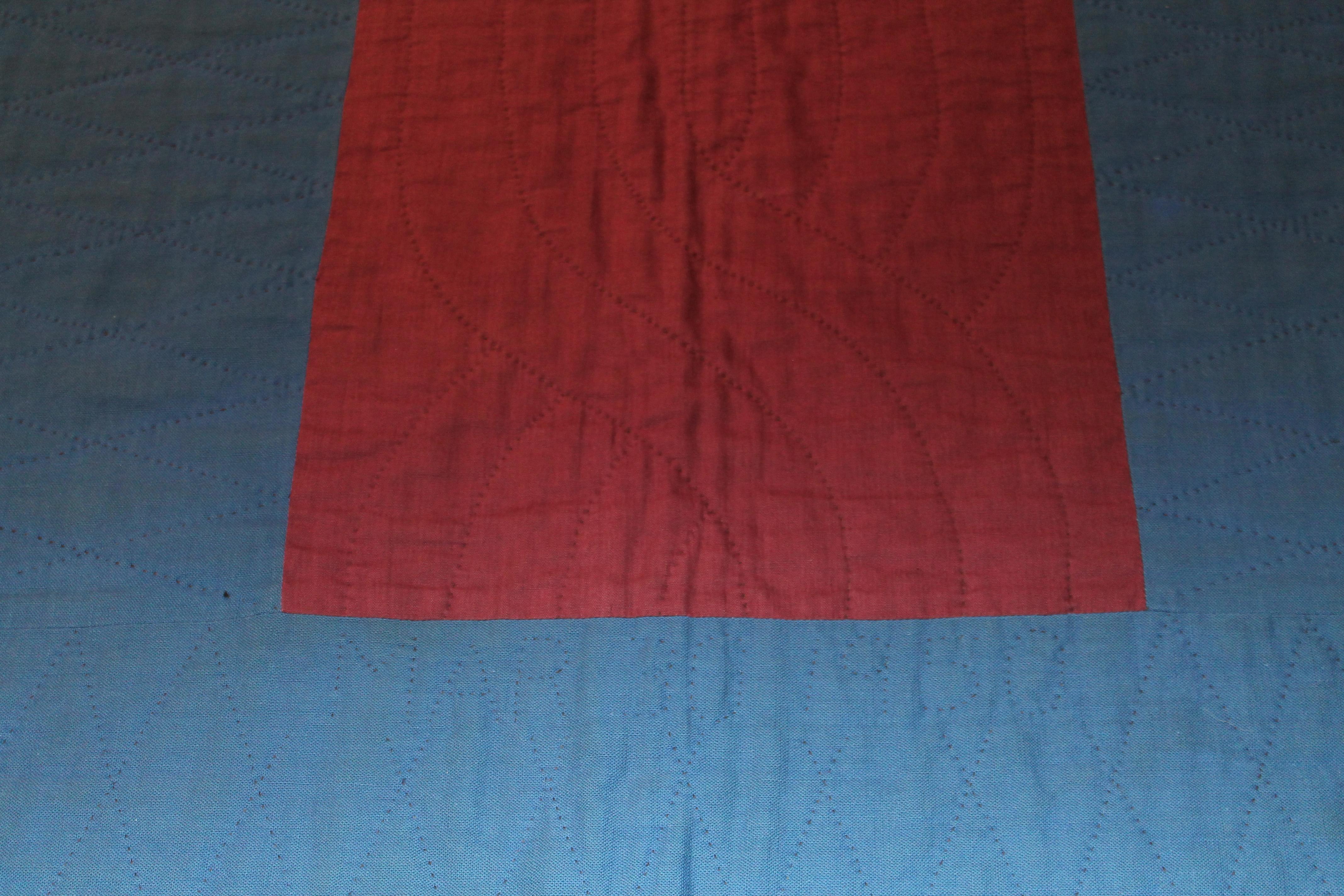 Amish Lancaster Co. Early Floating Bars Quilt In Good Condition For Sale In Los Angeles, CA