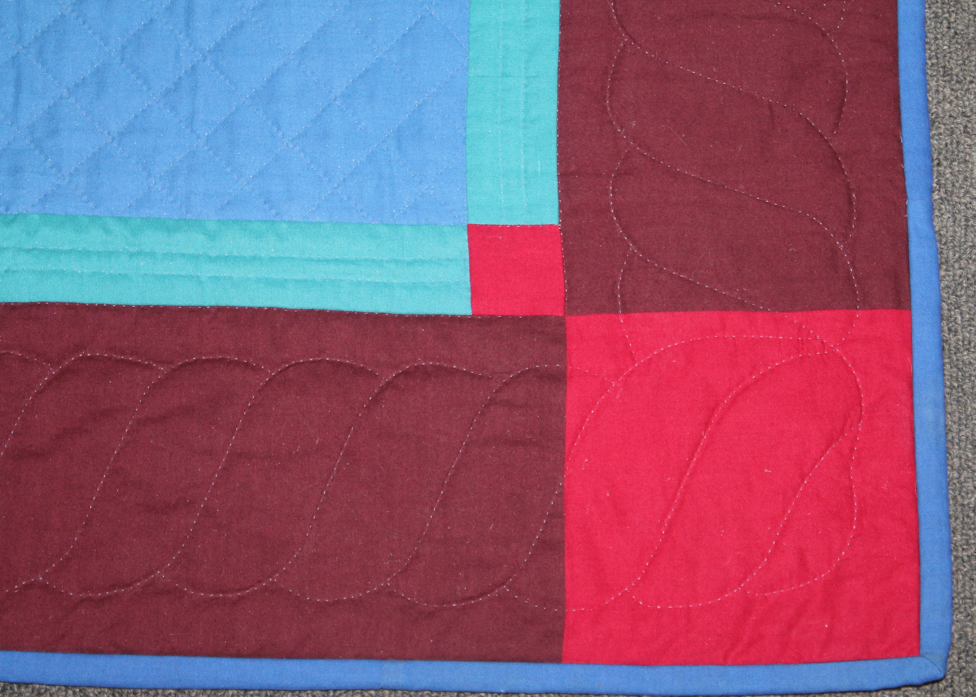American Amish Lancaster Wool Diamond in a Square Crib Quilt