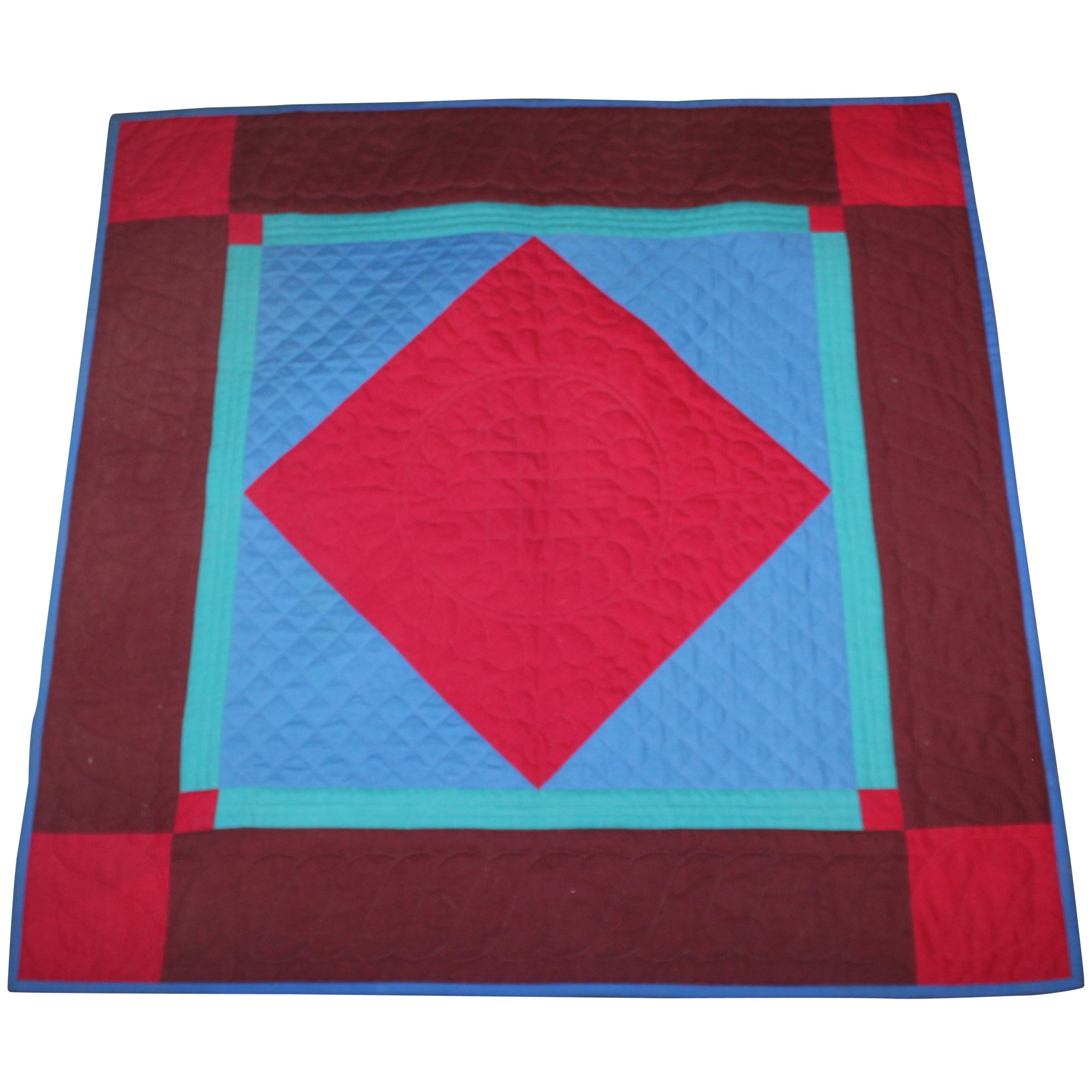 Amish Lancaster Wool Diamond in a Square Crib Quilt