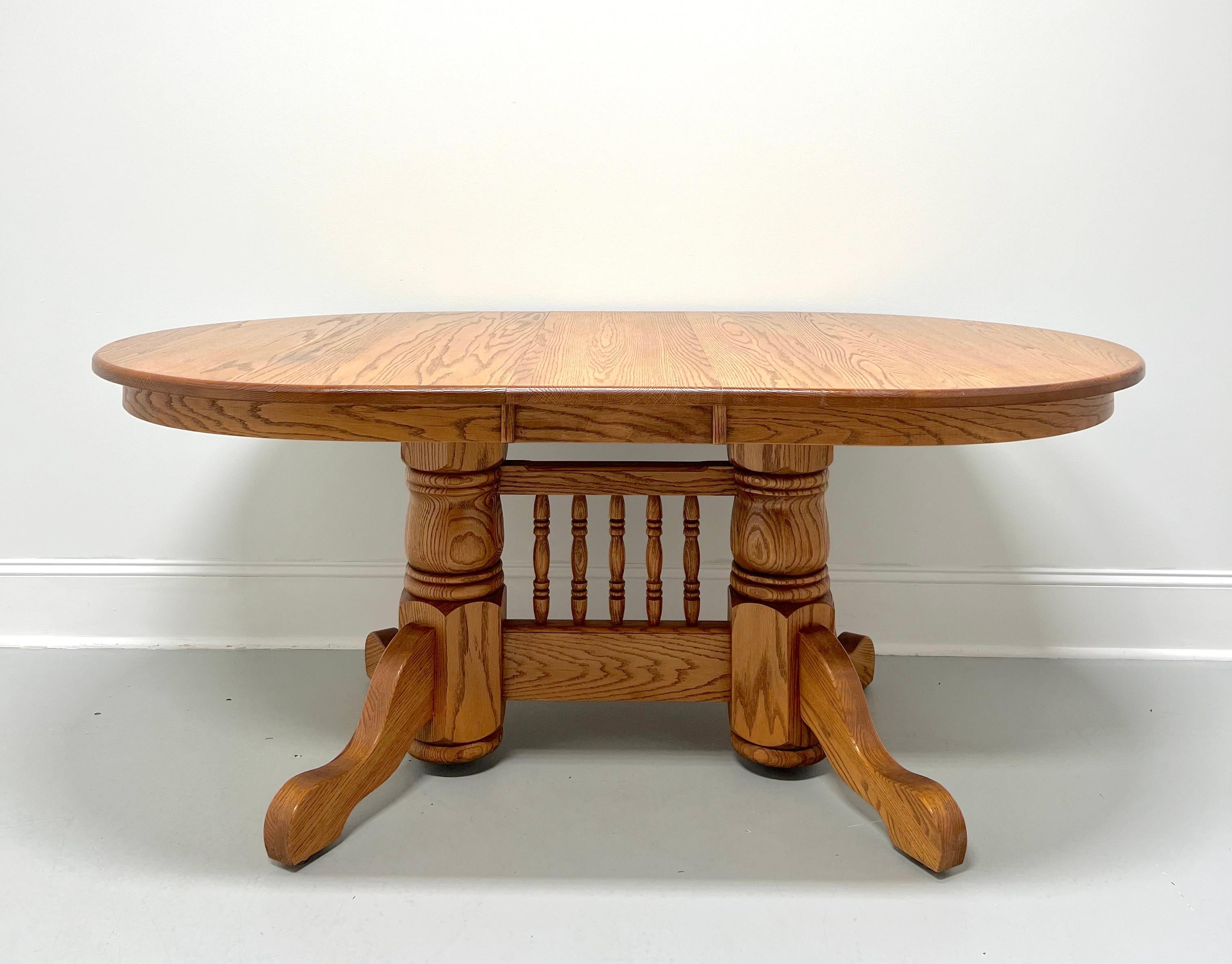 Amish Made Rockford Style Oak Oblong Trestle Dining Table For Sale 7