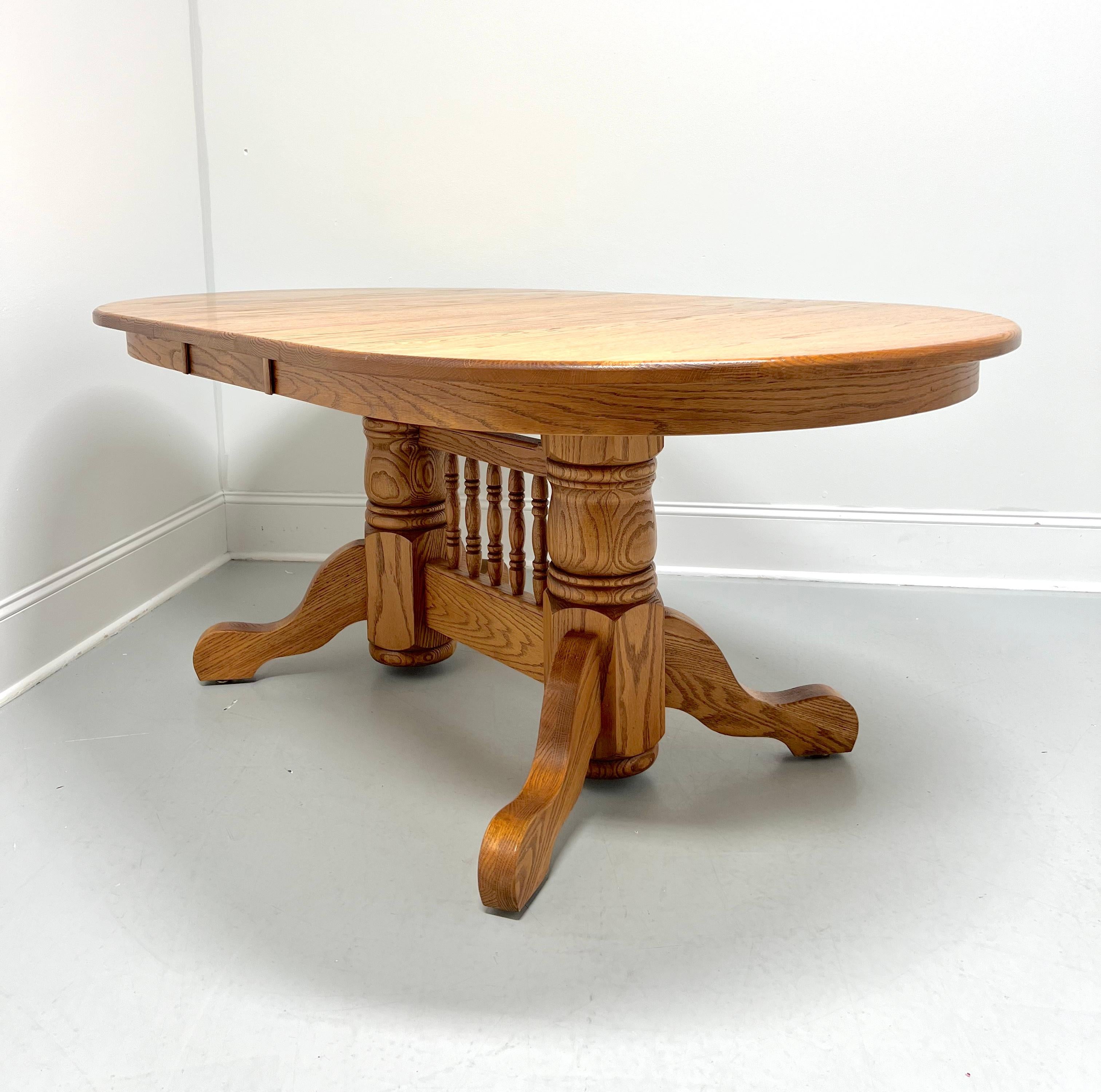 American Amish Made Rockford Style Oak Oblong Trestle Dining Table