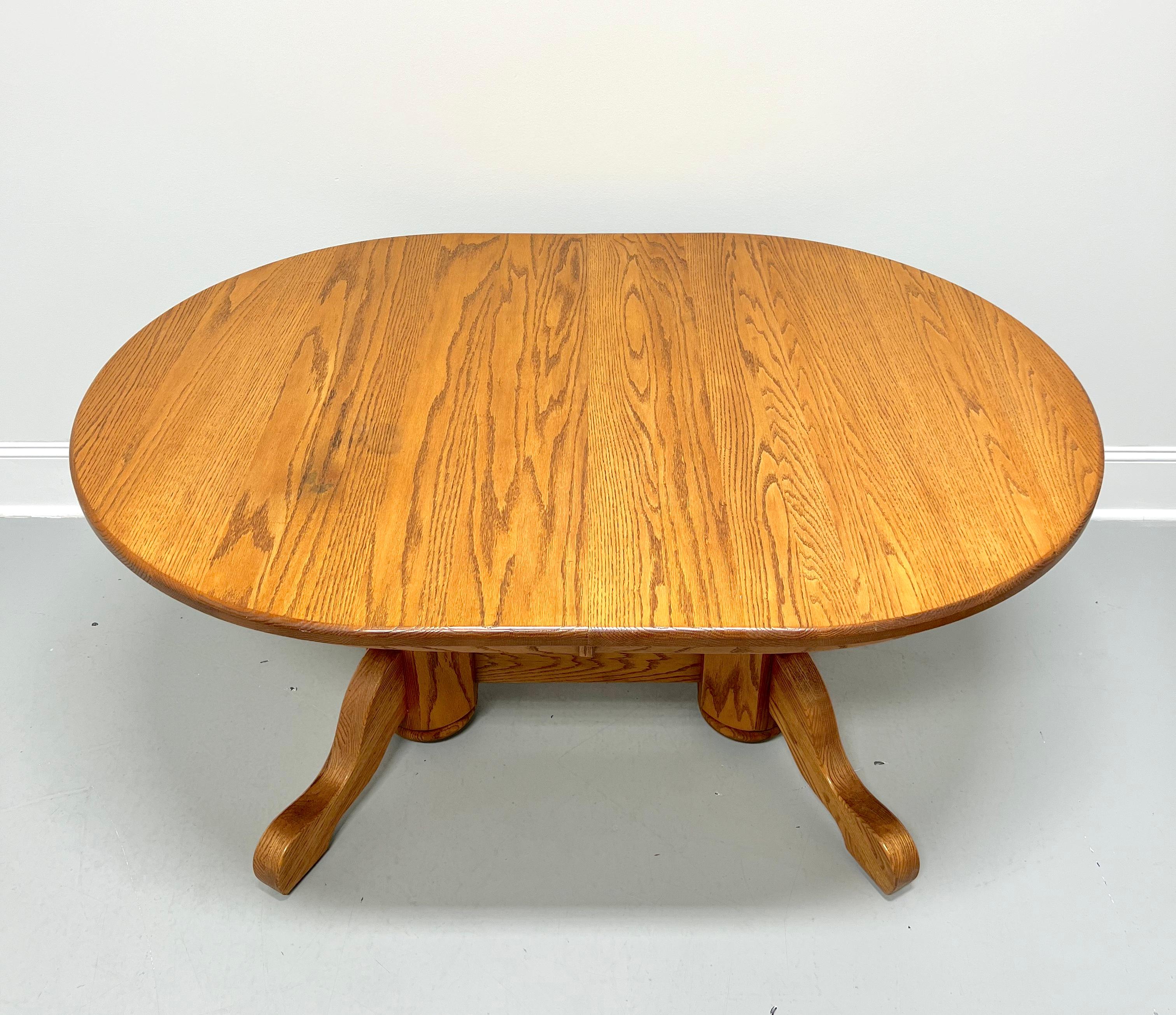 20th Century Amish Made Rockford Style Oak Oblong Trestle Dining Table For Sale