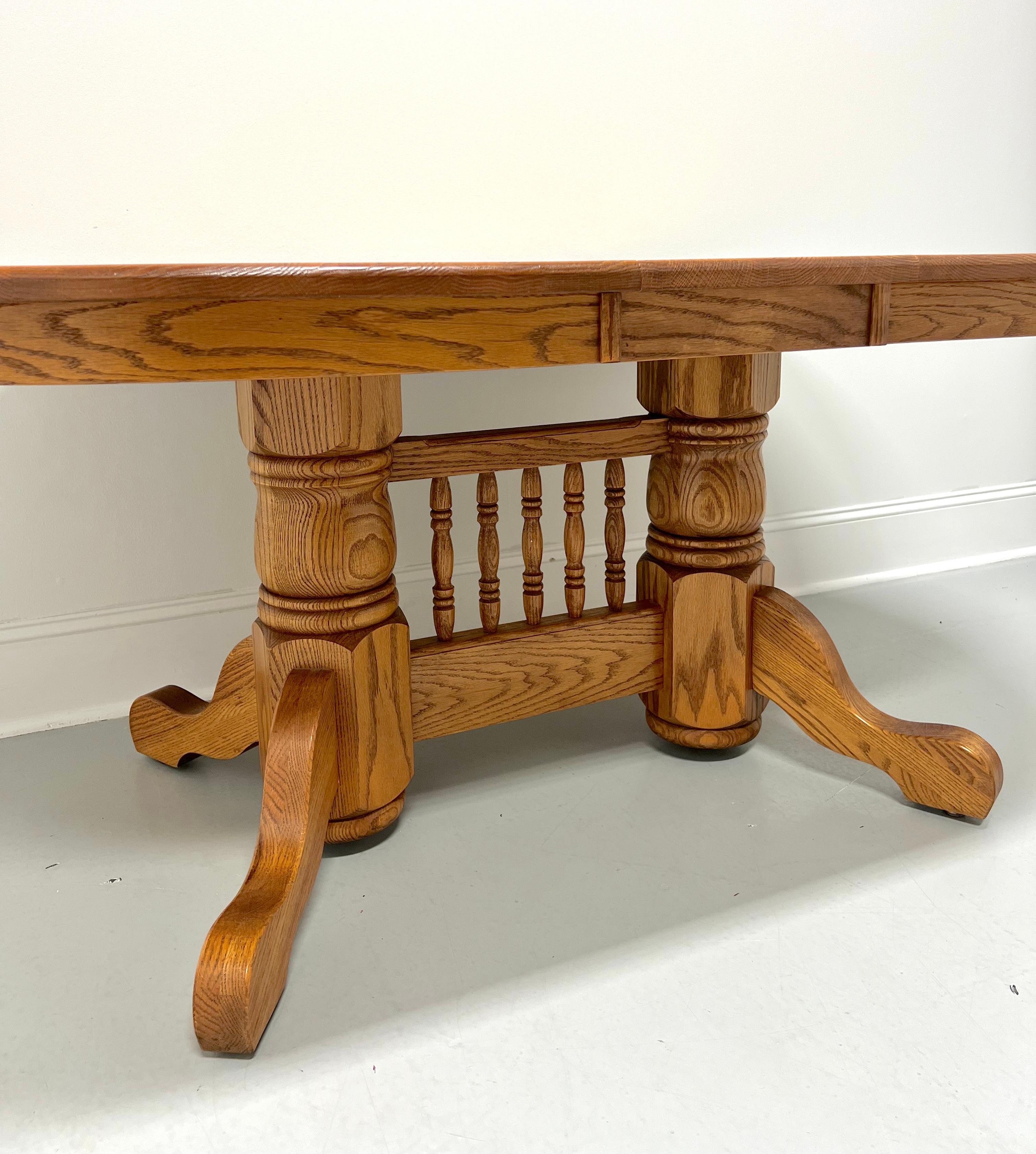 Amish Made Rockford Style Oak Oblong Trestle Dining Table For Sale 2