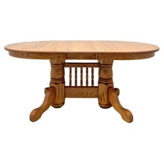 Amish Made Rockford Style Oak Oblong Trestle Dining Table