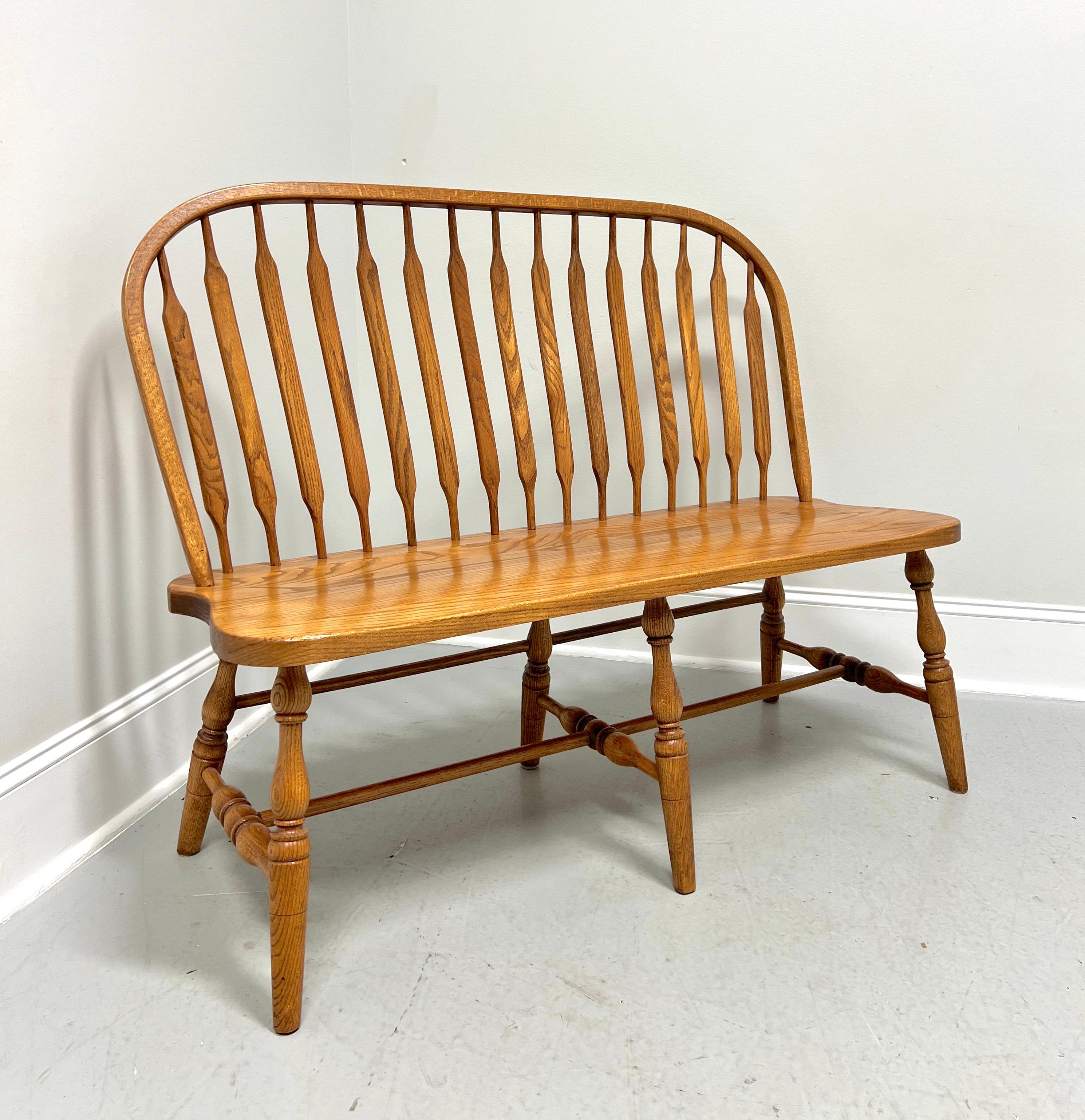 Amish Made Rockford Style Oak Windsor Bench For Sale 2