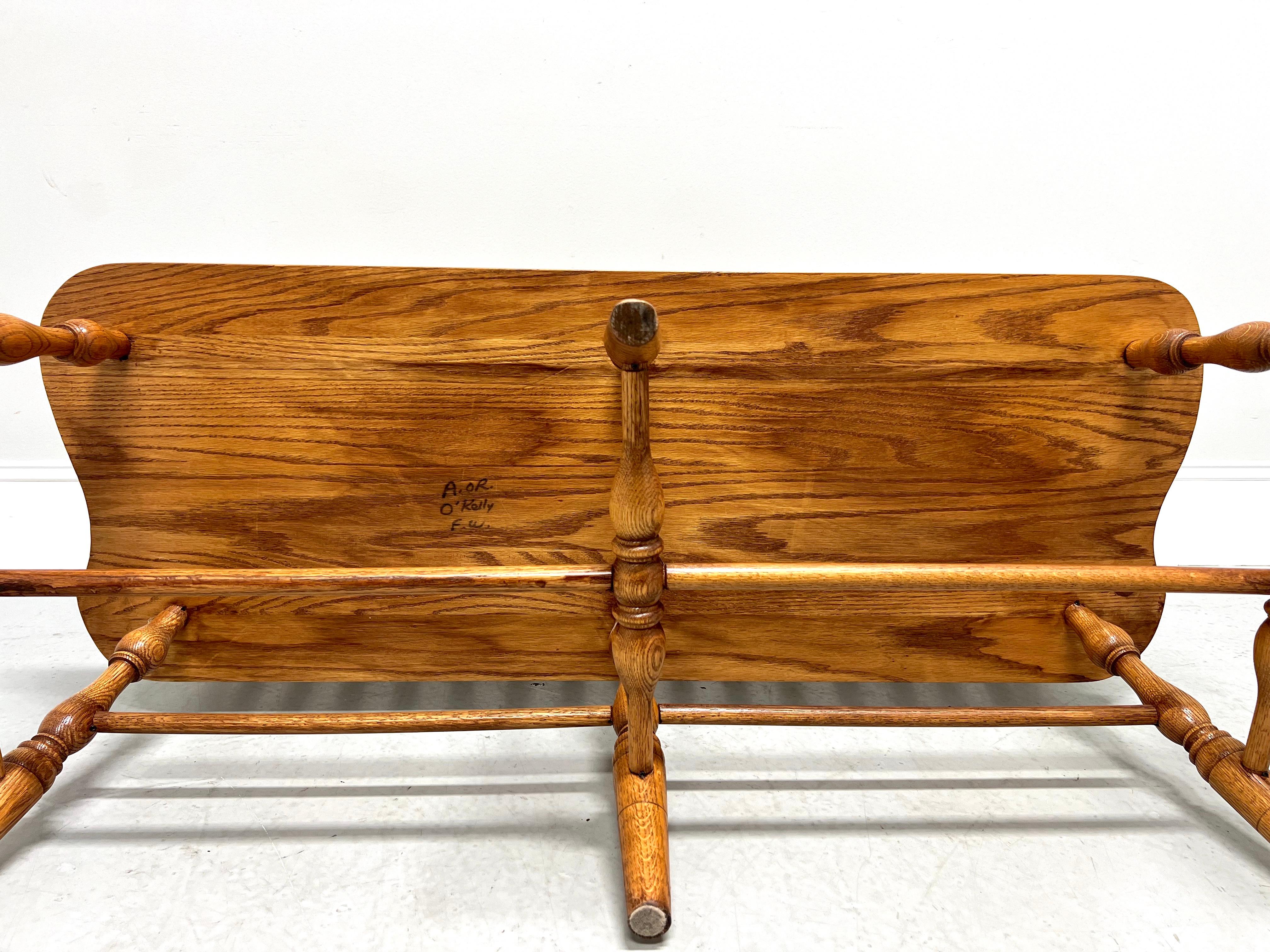 20th Century Amish Made Rockford Style Oak Windsor Bench For Sale