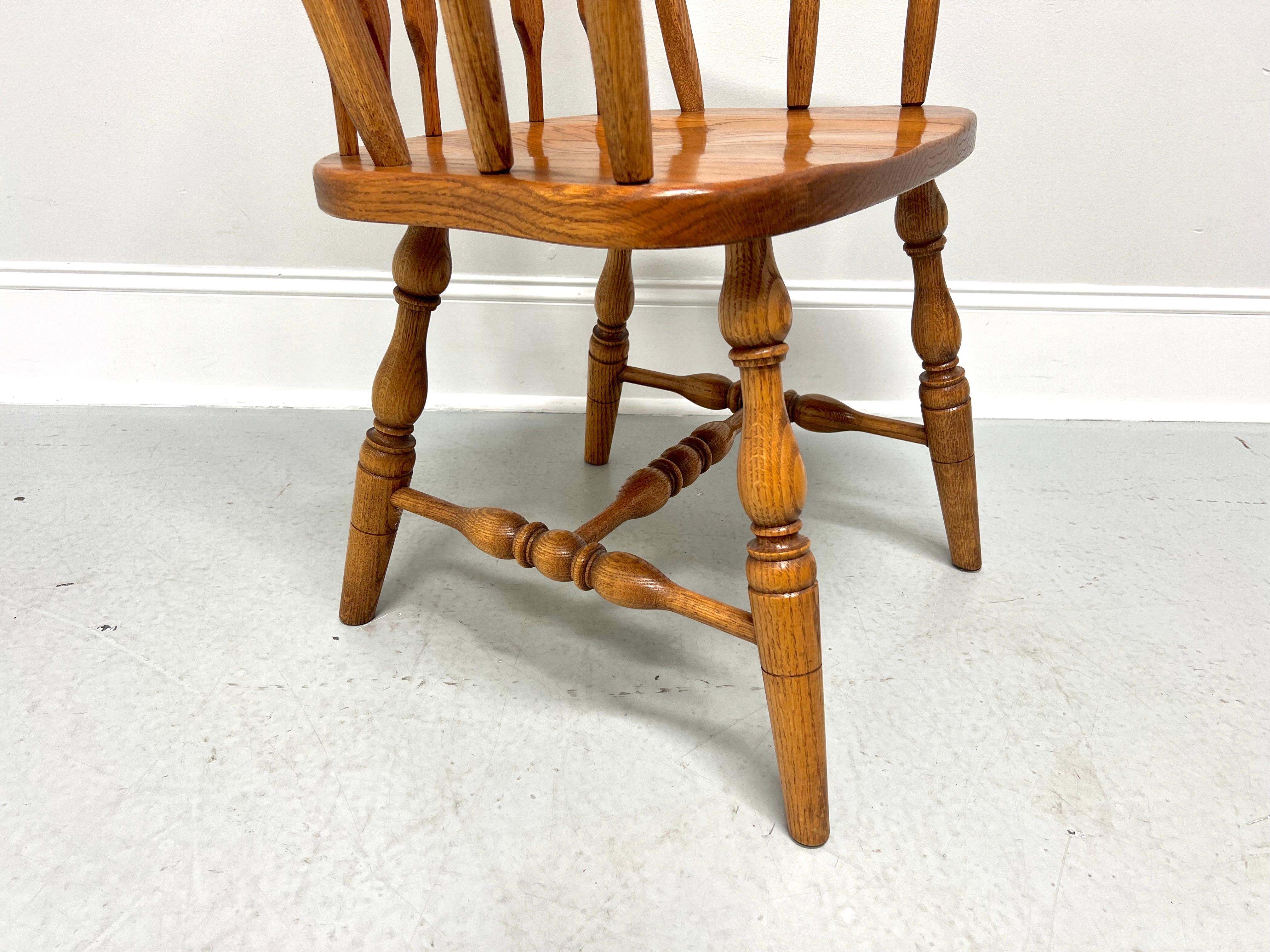 Amish Made Rockford Style Oak Windsor Dining Armchairs - Pair For Sale 1