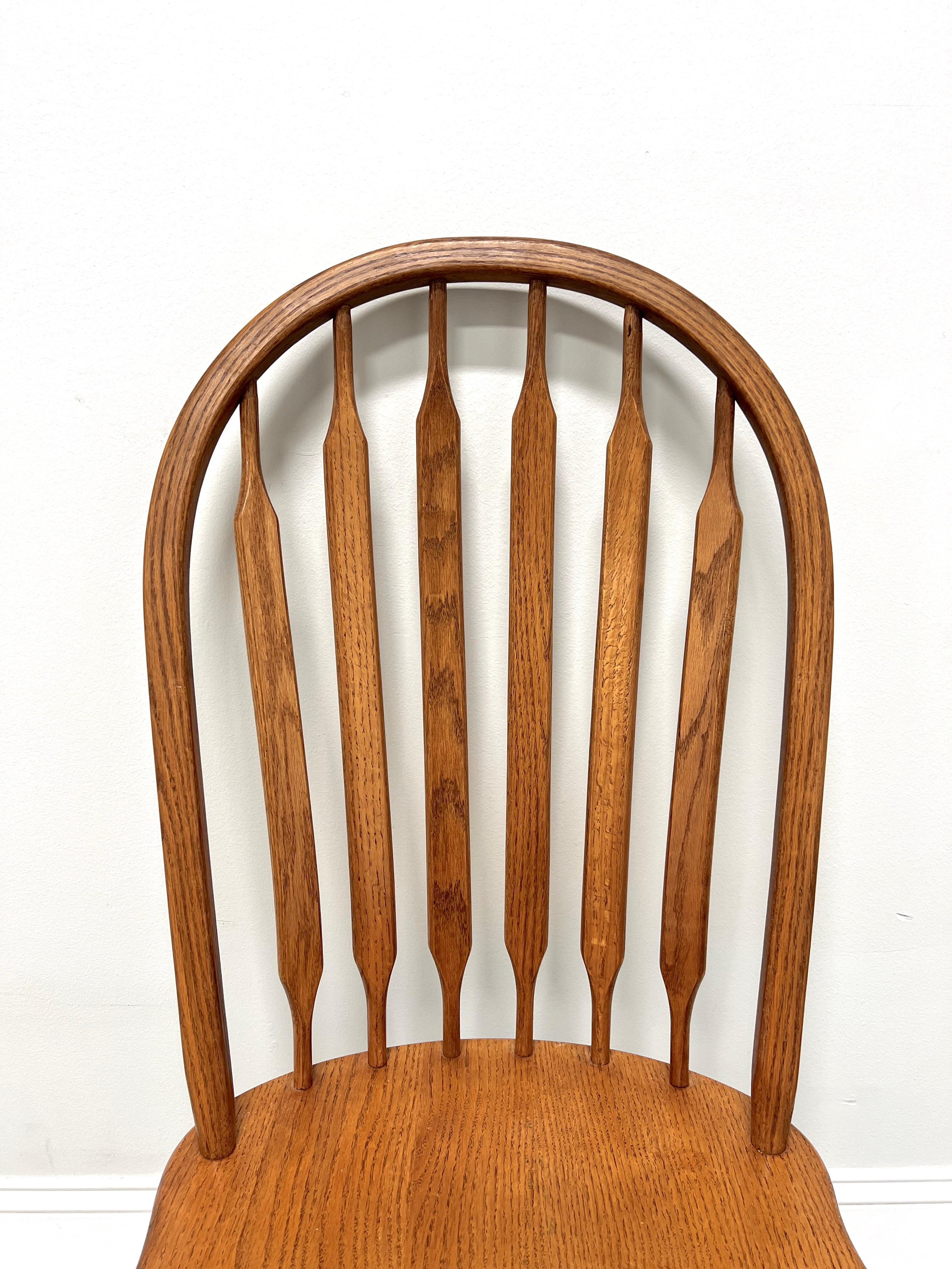 20th Century Amish Made Rockford Style Oak Windsor Dining Side Chairs - Pair For Sale