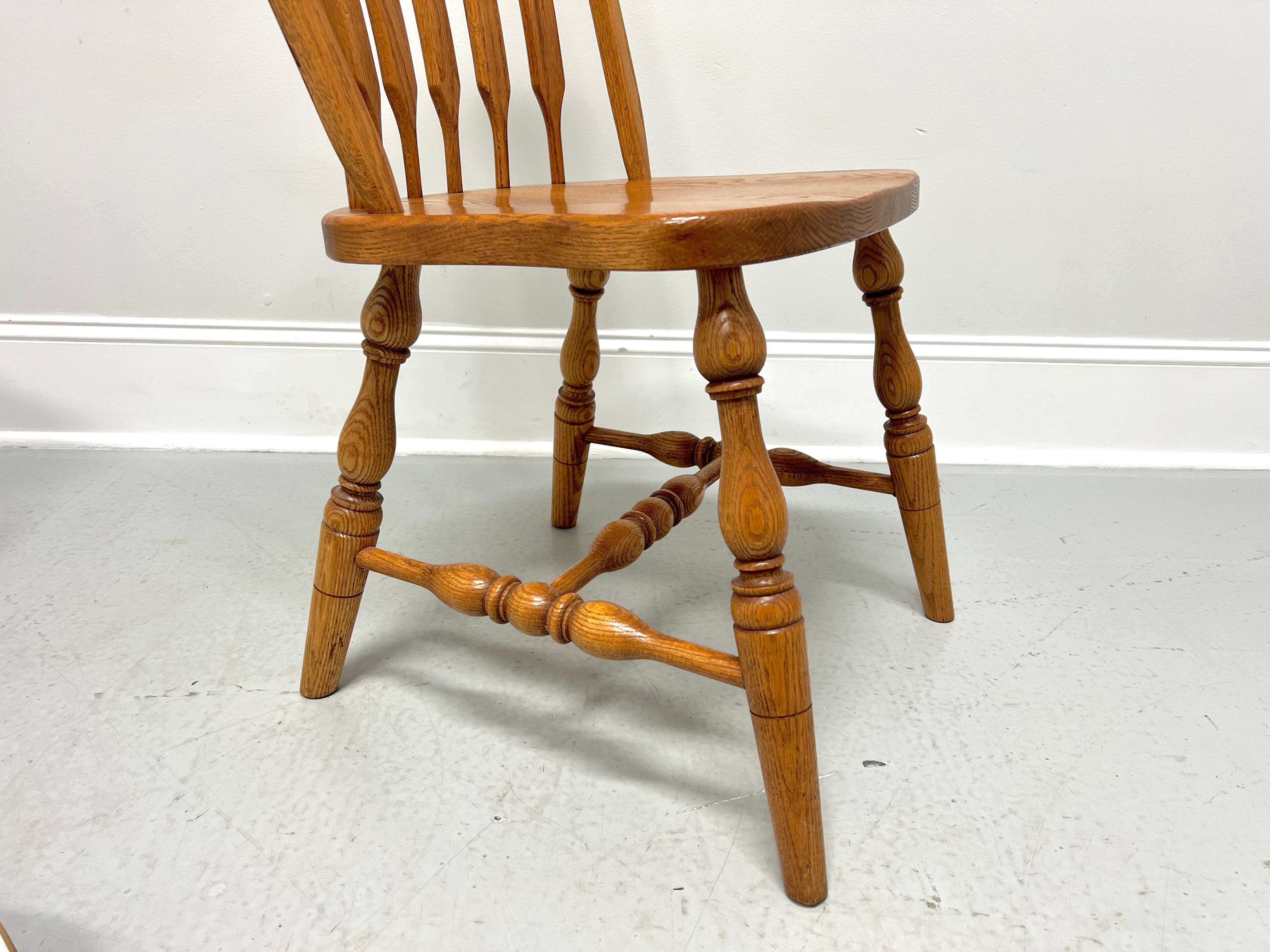 Amish Made Rockford Style Oak Windsor Dining Side Chairs - Pair For Sale 2