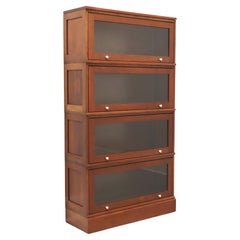 Amish Made Solid Cherry Four Stack Barrister Bookcase - A