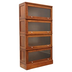 Vintage Amish Made Solid Cherry Four Stack Barrister Bookcase - B