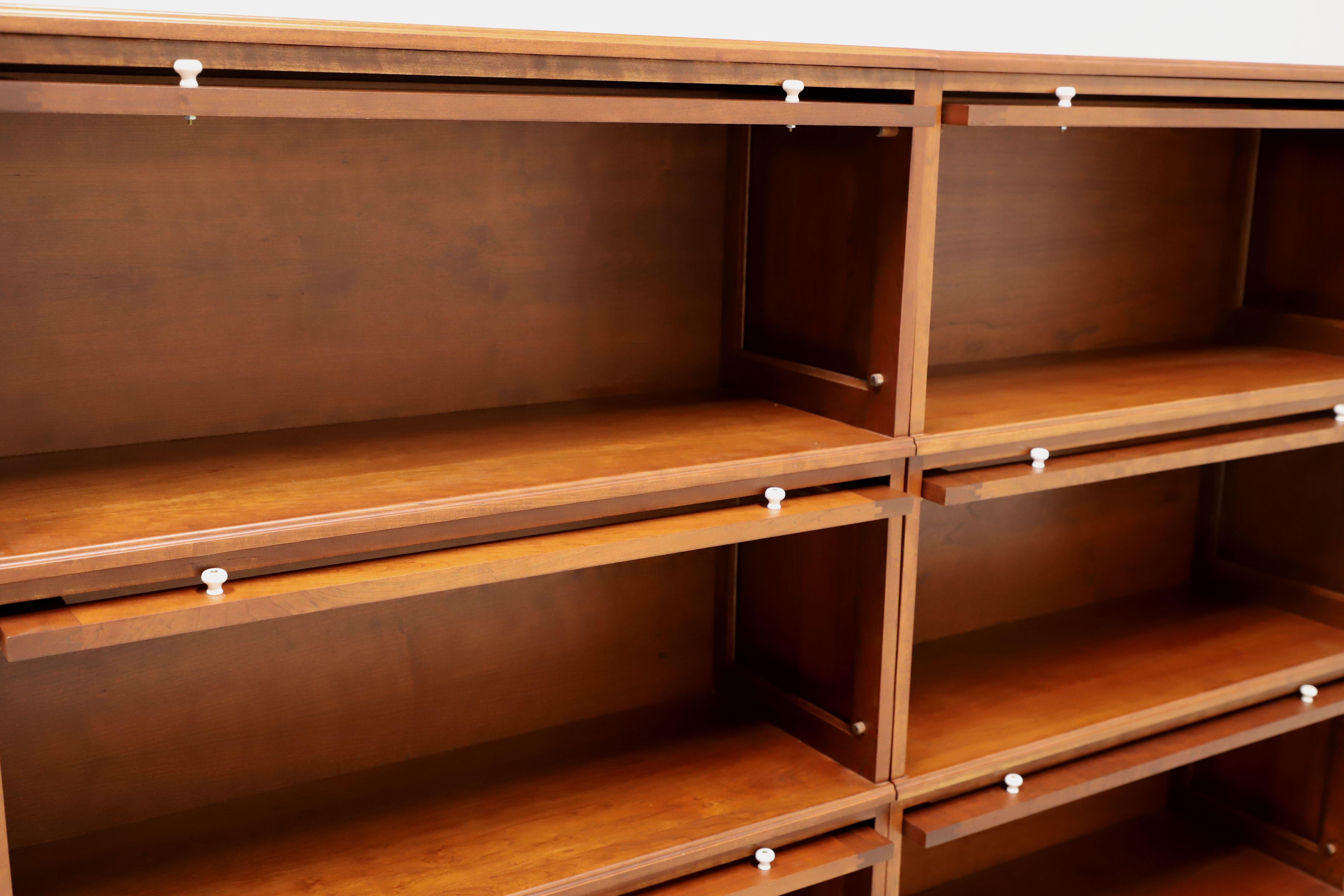 Amish Made Solid Cherry Matched Three Stack Barrister Bookcases - Pair 3
