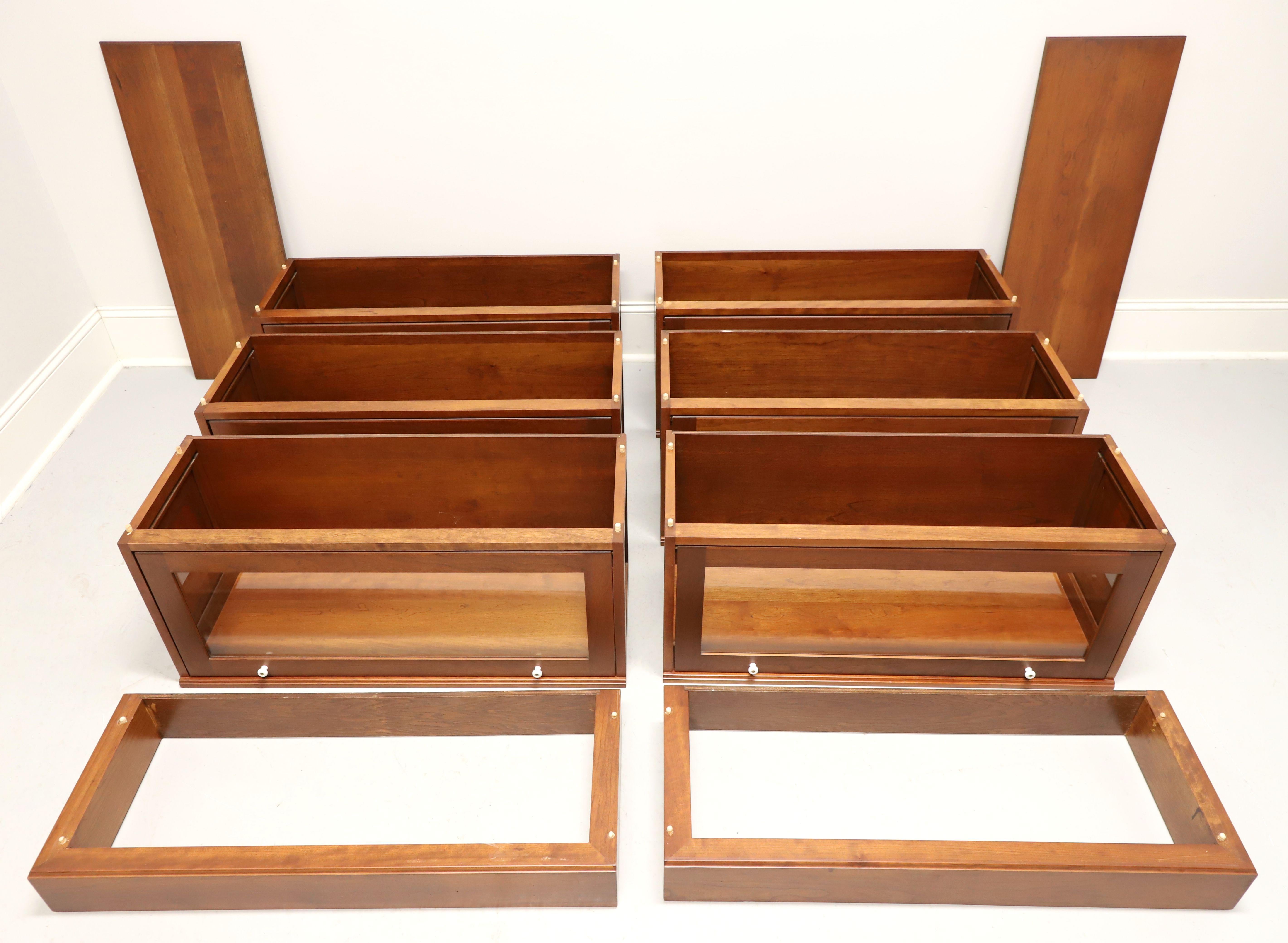 Amish Made Solid Cherry Matched Three Stack Barrister Bookcases - Pair 5
