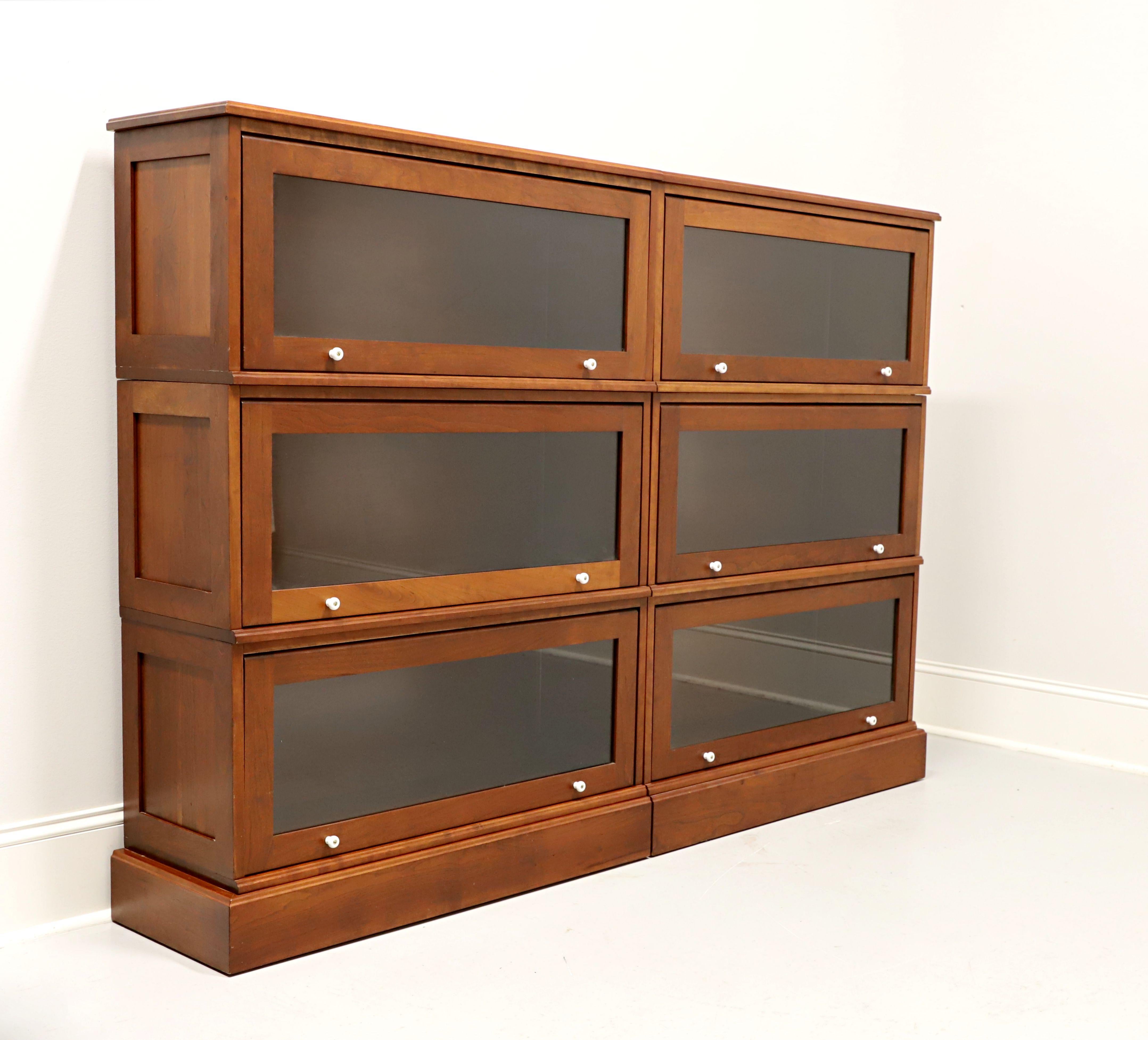 Amish Made Solid Cherry Matched Three Stack Barrister Bookcases - Pair 6