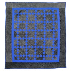 Used Amish Nine Patch Chain Quilt From Ohio